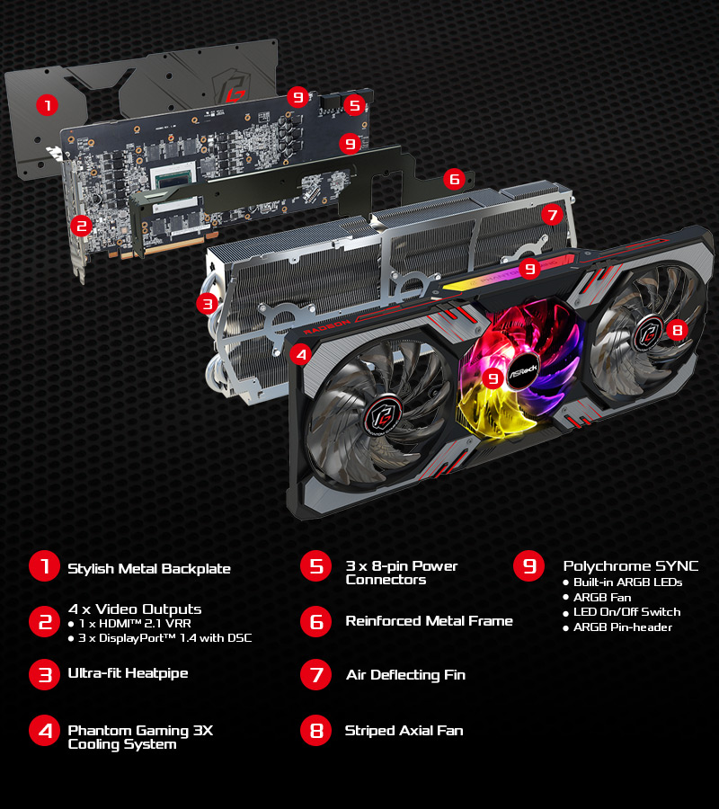 ASRock | AMD Radeon™ RX 6900 XT Phantom Gaming D 16G OC